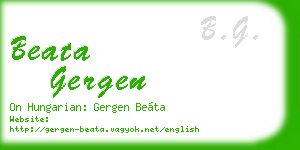 beata gergen business card